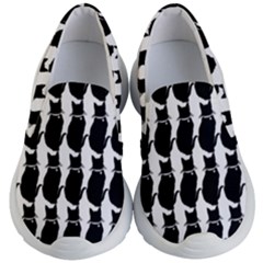 Cat Silouette Pattern Kids  Lightweight Slip Ons by snowwhitegirl