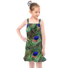 Peacock Feathers Kids  Overall Dress by snowwhitegirl