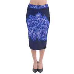 Queen Annes Lace In Blue Velvet Midi Pencil Skirt by okhismakingart