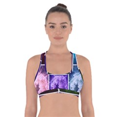 Closing Queen Annes Lace Collage (horizontal) Cross Back Sports Bra by okhismakingart