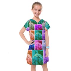 Color Block Queen Annes Lace Collage Kids  Drop Waist Dress by okhismakingart