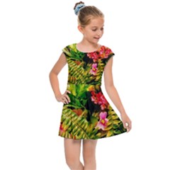 Fern Jungle Kids  Cap Sleeve Dress by okhismakingart