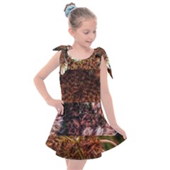 Queen Annes Lace Horizontal Slice Collage Kids  Tie Up Tunic Dress by okhismakingart