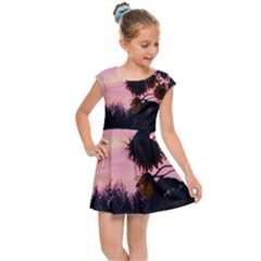 Sunflower Sunset Ii Kids  Cap Sleeve Dress by okhismakingart