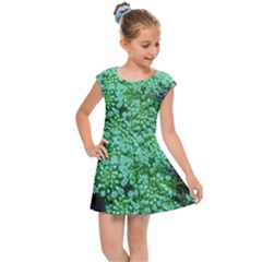 Green Queen Anne s Lace Landscape Kids  Cap Sleeve Dress by okhismakingart