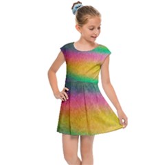 Rainbow Streaks Kids  Cap Sleeve Dress by okhismakingart