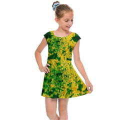 Yellow Sumac Bloom Kids  Cap Sleeve Dress by okhismakingart