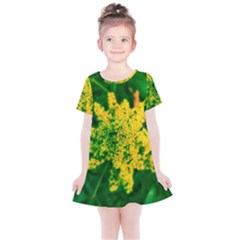 Yellow Sumac Bloom Kids  Simple Cotton Dress by okhismakingart