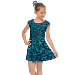 Blue-green Queen Annes Lace Hillside Kids  Cap Sleeve Dress by okhismakingart