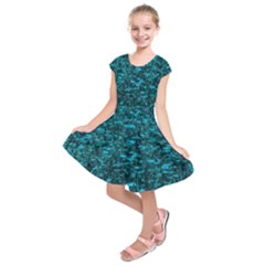 Blue-green Queen Annes Lace Hillside Kids  Short Sleeve Dress by okhismakingart