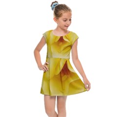 Pale Yellow Rose Kids  Cap Sleeve Dress by okhismakingart