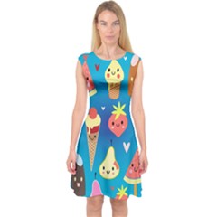 Cute Food Characters Clipart             Capsleeve Midi Dress by LalyLauraFLM