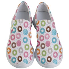 Donut Pattern With Funny Candies Women s Lightweight Slip Ons by genx