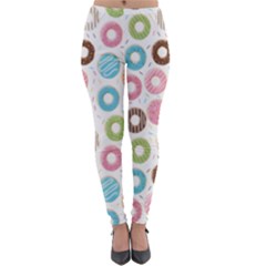 Donut Pattern With Funny Candies Lightweight Velour Leggings by genx