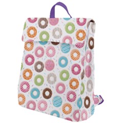 Donut Pattern With Funny Candies Flap Top Backpack by genx