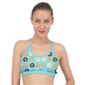 Donuts Pattern With Bites bright pastel blue and brown Basic Training Sports Bra View1