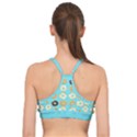 Donuts Pattern With Bites bright pastel blue and brown Basic Training Sports Bra View2