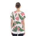 Tropical Watermelon Leaves Pink and green jungle leaves retro Hawaiian style Skirt Hem Sports Top View2