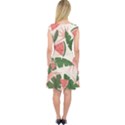 Tropical Watermelon Leaves Pink and green jungle leaves retro Hawaiian style Capsleeve Midi Dress View2