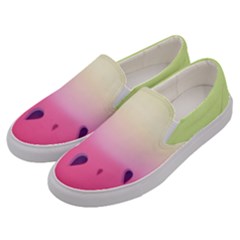 Watermelon Pastel Gradient Pink Watermelon Pastel Gradient Men s Canvas Slip Ons by genx