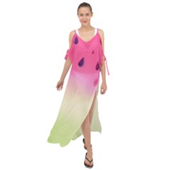 Watermelon Pastel Gradient Pink Watermelon Pastel Gradient Maxi Chiffon Cover Up Dress by genx