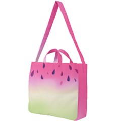 Watermelon Pastel Gradient Pink Watermelon Pastel Gradient Square Shoulder Tote Bag by genx