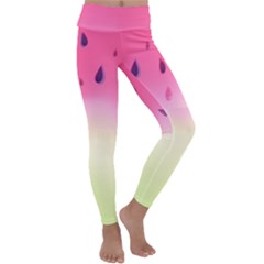 Watermelon Pastel Gradient Pink Watermelon Pastel Gradient Kids  Lightweight Velour Classic Yoga Leggings by genx