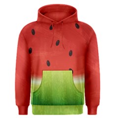 Juicy Paint Texture Watermelon Red And Green Watercolor Men s Pullover Hoodie by genx