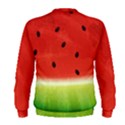 Juicy Paint texture Watermelon red and green watercolor Men s Sweatshirt View2