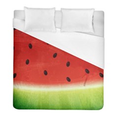 Juicy Paint Texture Watermelon Red And Green Watercolor Duvet Cover (full/ Double Size) by genx