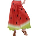 Juicy Paint texture Watermelon red and green watercolor Satin Palazzo Pants View1