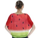 Juicy Paint texture Watermelon red and green watercolor Batwing Chiffon Blouse View2