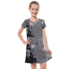 Black And White Lily Pond Kids  Cross Web Dress by okhismakingart