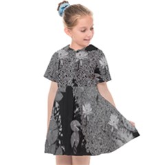 Black And White Lily Pond Kids  Sailor Dress by okhismakingart