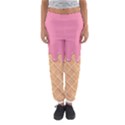 Ice Cream Pink melting background with beige cone Women s Jogger Sweatpants View1