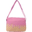 Ice Cream Pink melting background with beige cone Courier Bag View3