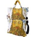 Vincent Van Gogh Cartoon Beard Illustration Bearde Fold Over Handle Tote Bag View2