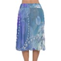 Wonderful Floral Design With Pearls Velvet Flared Midi Skirt View2