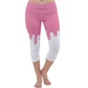 Ice Cream Pink melting background Bubble Gum Capri Yoga Leggings View1