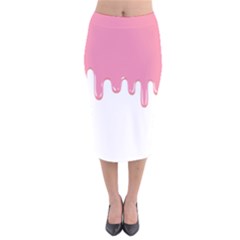 Ice Cream Pink Melting Background Bubble Gum Velvet Midi Pencil Skirt by genx