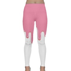 Ice Cream Pink Melting Background Bubble Gum Classic Yoga Leggings by genx