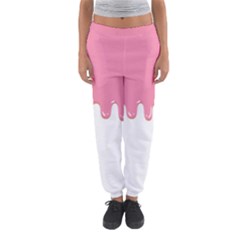 Ice Cream Pink Melting Background Bubble Gum Women s Jogger Sweatpants by genx