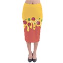 Pizza Topping funny modern yellow melting cheese and pepperonis Velvet Midi Pencil Skirt View1