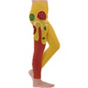 Pizza Topping funny modern yellow melting cheese and pepperonis Kids  Lightweight Velour Leggings View3