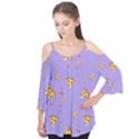 Pizza Pattern Violet pepperoni cheese funny slices Flutter Sleeve Tee  View1