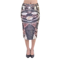 Statehouse Rotunda Floor Velvet Midi Pencil Skirt by Riverwoman