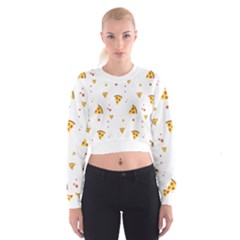 Pizza Pattern Pepperoni Cheese Funny Slices Cropped Sweatshirt by genx