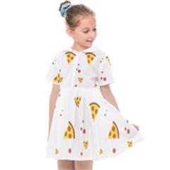 Pizza Pattern Pepperoni Cheese Funny Slices Kids  Sailor Dress by genx