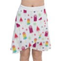 Popsicle Juice Watercolor with fruit berries and cherries summer pattern Chiffon Wrap Front Skirt View1