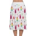 Popsicle Juice Watercolor with fruit berries and cherries summer pattern Velvet Flared Midi Skirt View2